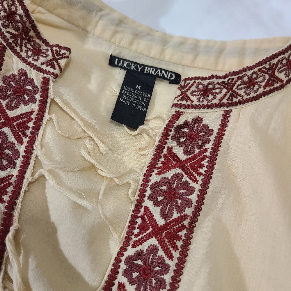 Lucky Brand‎ Boho Top Size Medium NWOT - Picture 7 of 9